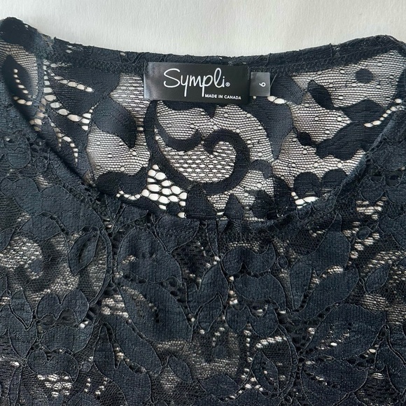 Sympli Scalloped Lace Overlay Top - Picture 3 of 8